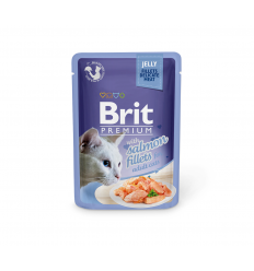 BRIT PREMIUM DELICATE FILLETS IN JELLY WITH SALMON KONSERVAI 85G KATĖMS