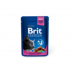 BRIT PREMIUM CHICKEN&TURKEY KONSERVAI 100G KATĖMS