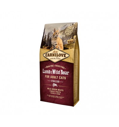 CARNILOVE LAMB&WILD BOAR STERILISED 6KG KATĖMS