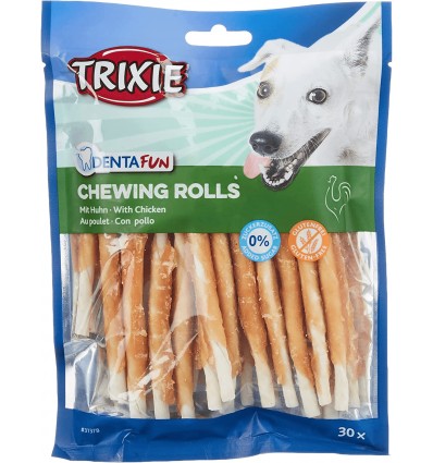 TRIXIE DENTA FUN CHICKEN CHEWING ROLLS 28CM 3VNT 250G SKANĖSTAS ŠUNIMS