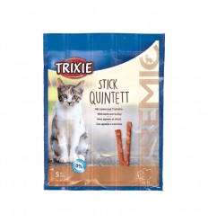 TRIXIE PREMIO STICK QUINTETT SALMON TROUT SKANĖSTAS KATĖMS 5X5G