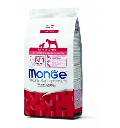 MONGE DRY DOG MINI STARTER 1,5KG ŠUNIUKAMS