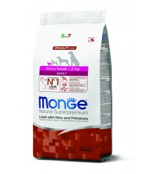 MONGE DRY DOG SPECIAL LINE - EXTRA SMALL ADULT LAMB, RICE&POTATOES 2,5KG ŠUNIMS