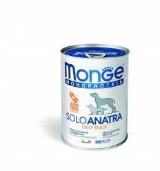 MONGE MONOPROTEICO "SOLO" - WET DOG PATE 100% DUCK 400G ŠUNIMS